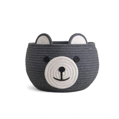 Generic Cotton Bear Shaped Storage Baskets Pack of 1 (Grey)