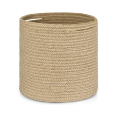 Generic Cotton Large Woven Storage Basket 11x11 Inch Pack of 1 (Beige)