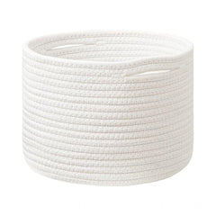 Generic Cotton Storage Rope Woven Baskets 9x7 Inch Pack of 1 (White)