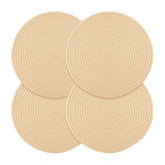 Generic Cotton Dining Table Round Placemat Mats Set of 4 (Cream)