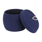 Generic Cotton Bear Shaped Storage Matka Basket With Lid Pack of 1 (Blue)