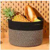 Generic Cotton Round Small Storage Basket 9x7 Inch Pack of 1 (Beige)