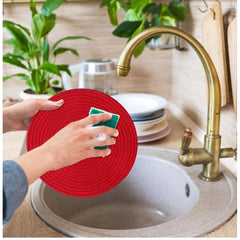 Generic Cotton Dining Table Round Placemat Mats Set of 4 (Red)