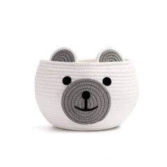 Generic Cotton Bear Shaped Storage Baskets Pack of 1 (White)
