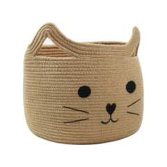 Generic Cotton Large Storage Cat Basket 15x11 Inch Pack of 1 (Beige)