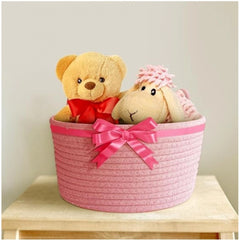 Generic Cotton Plain Cat Basket 9x5 Inch Pack of 1 (Pink)