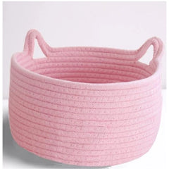 Generic Cotton Plain Cat Basket 9x5 Inch Pack of 1 (Pink)
