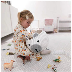 Generic Cotton Bear Shaped Storage Baskets Pack of 1 (White)