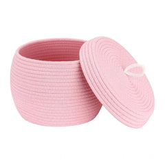 Generic Cotton Bear Shaped Storage Matka Basket With Lid Pack of 1 (Pink)