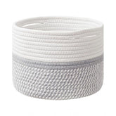 Generic Cotton Storage Rope Woven Baskets 9x7 Inch Pack of 1 (Grey)