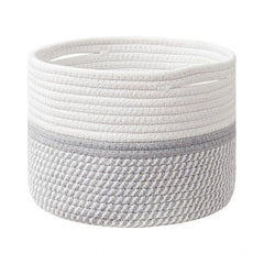 Generic Cotton Storage Rope Woven Baskets 9x7 Inch Pack of 1 (Grey)