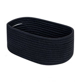 Generic Cotton Oval Storage Rope Woven Baskets Pack of 1 (Black)
