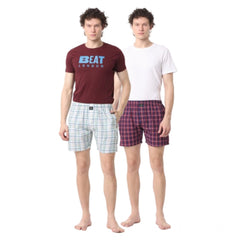 Generic Pack_of_2 Men's Polycotton Checked Boxer Shorts (Multicolor)