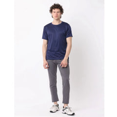 Generic Pack of 2 Men's Casual Polyester Blend Solid Short Sleeve Tshirts (Multicolor)