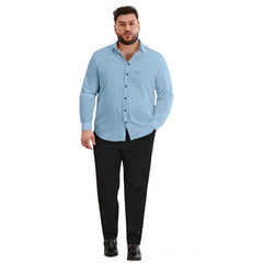 Generic Mens Casual Cotton Solid Full Sleeve Shirt (Sky)