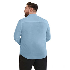 Generic Mens Casual Cotton Solid Full Sleeve Shirt (Sky)