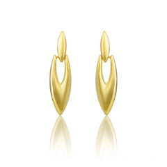 Generic Women's brassNew Gold Tone Polish Mini Office Earrings (Gold Plated)