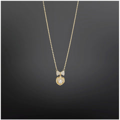 Generic Women's Stainless Steel Heart Shape Golden Delicate Pendent Chain (Gold Plated)