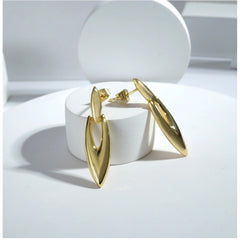 Generic Women's Stainless Steel Gold Earrings (Gold Plated)