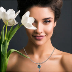 Generic Women's Stainless Steel Key Design Delicate Chain (Silver Plated)