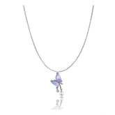 Generic Women's Stainless Steel Butterfly Dailywear Pendent Delicate Chain (Silver Plated)