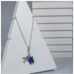 Generic Women's Stainless Steel Airplane Design Pendent Delicate Chain (Silver Plated)