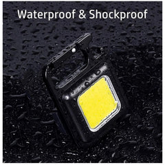 Generic Metal COB Keychain Light,Rechargeable Led Small Flashlight 500 Lumens Brigh Pack of 1 (Black)