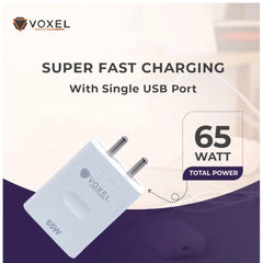 Generic VOXEL 65 Watt Usb Fast Charger AB Plastic (White)