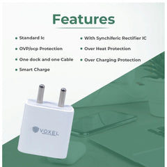 Generic VOXEL 18 Watt Double Usb Port Charger AB Plastic (White)