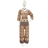 Generic Women's Cotton Jaipuri Printed 3-4th Sleeve Co ord Set (Multicolor)