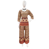 Generic Women's Cotton Jaipuri Printed 3-4th Sleeve Co ord Set (Multicolor)