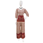 Generic Women's Cotton Jaipuri Printed 3-4th Sleeve Co ord Set (Multicolor)