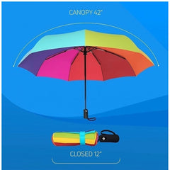 Generic Metal Portable Auto Travel Umbrella (Rainbow)