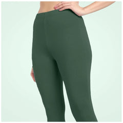 Generic Women's Cotton Blended Solid Ankle legging (Bottle Green)