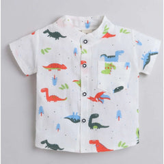 Generic Boy's Cotton Blend Printed Short Sleeve Shirt and Shorts Set (MultiColor)