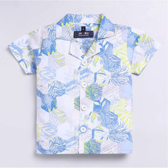 Generic Boy's Cotton Blend Printed Short Sleeve Shirt and Shorts Set (MultiColor)