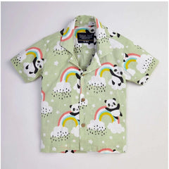 Generic Boy's Lycra Blend Printed Short Sleeve Shirt and Shorts Set (MultiColor)