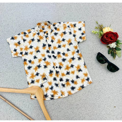 Generic Boy's Cotton Blend Printed Short Sleeve Shirt (MultiColor)