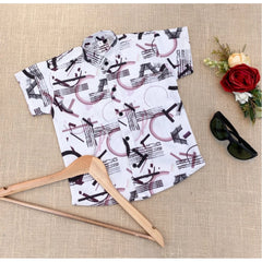 Generic Boy's Cotton Blend Printed Short Sleeve Shirt (MultiColor)