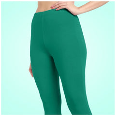 Generic Women's Cotton Blended Solid Ankle legging (Rama Green)