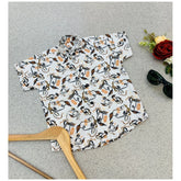 Generic Boy's Cotton Blend Printed Short Sleeve Shirt (MultiColor)