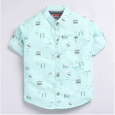 Generic Boy's Cotton Blend Printed Short Sleeve Shirt (MultiColor)