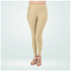 Generic Women's Cotton Blended Solid Shimmer Ankle leggings (New Skin)