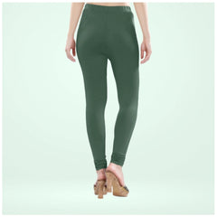 Generic Women's Cotton Blended Solid Churidar leggings (Bottle Green)