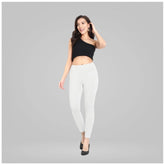 Generic Women's Cotton Blended Solid Ankle legging (White)
