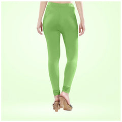 Generic Women's Cotton Blended Solid Churidar leggings (Pista Green)