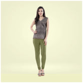 Generic Women's Cotton Blended Solid Churidar leggings (Olive Green)