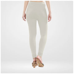 Generic Women's Cotton Blended Solid Churidar leggings (White)