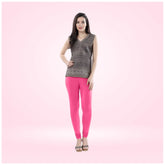 Generic Women's Cotton Blended Solid Churidar leggings (Dark Pink)