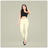 Generic Women's Cotton Blended Solid Ankle legging (Cream)
